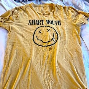 Yellow t shirt distressed comfy